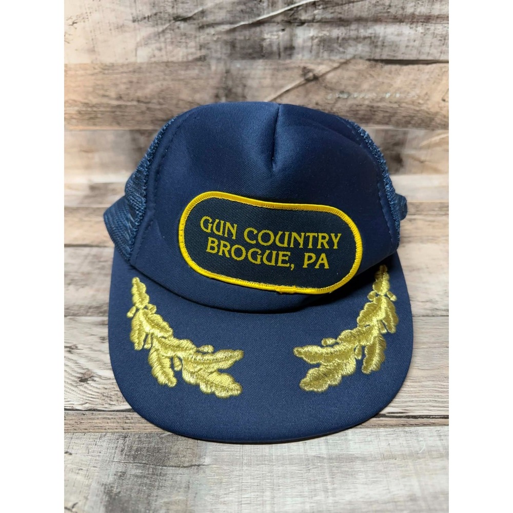 Vintage Gun County Brogue PA Trucker Hat Blue One Size Adjustable